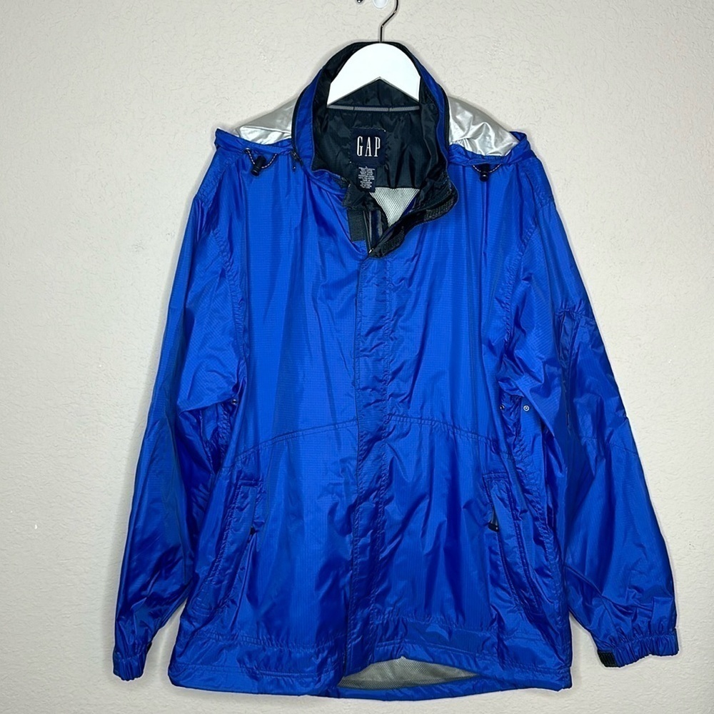 Gap Full‎ Zip Hooded Rain Jacket Size Large